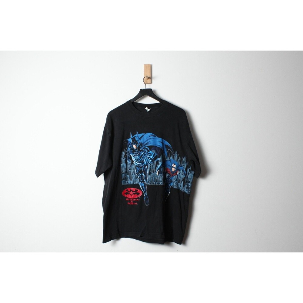Rare Vintage 1997 Batman and Robin Mr Freeze AOP Double Sided Promo T-Shirt - XL